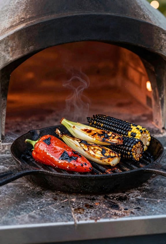 charred caramelized wood fired vegetables