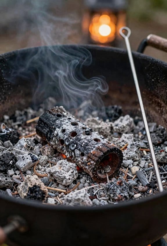 clear ash from firepot