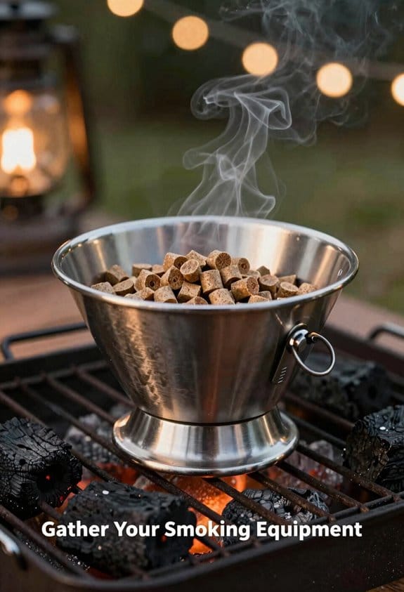 gather appropriate smoking equipment