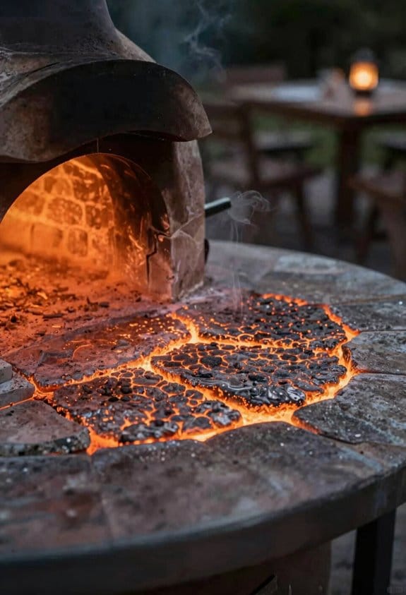 high heat staged bake with charred finish