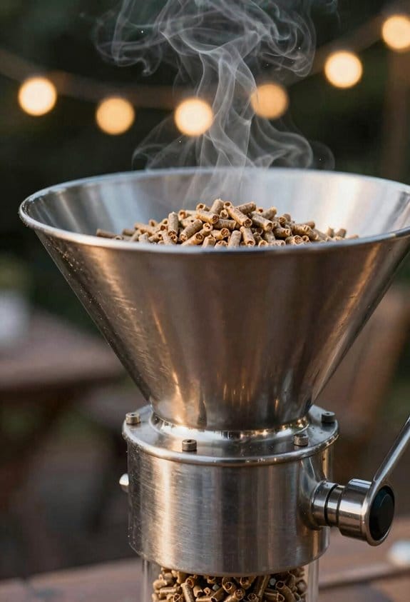 inspect and adjust pellet feed