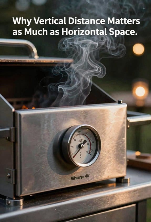maintain vertical clearance above grill